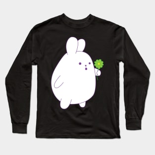 cute rabbit with flower Long Sleeve T-Shirt